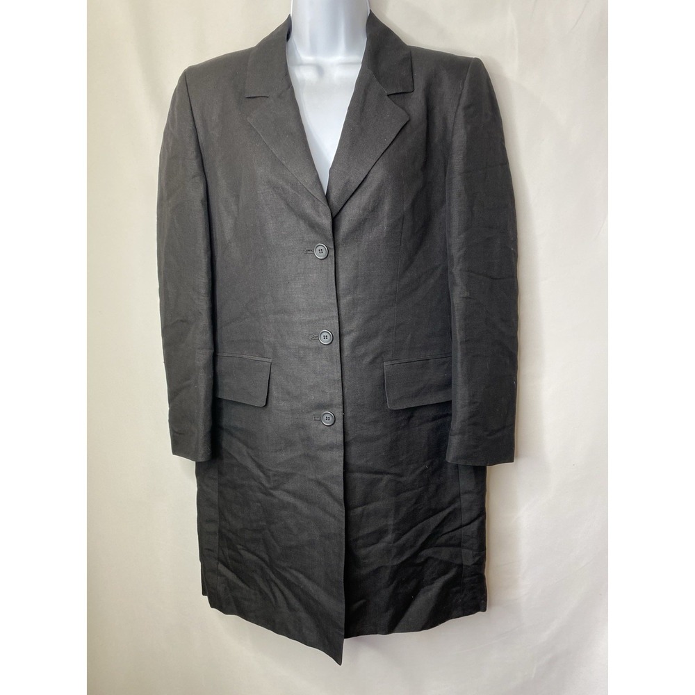Vintage‎ Courteny Linen Blend Blazer Jacket Size 6 Career Wear Corporate Preppy